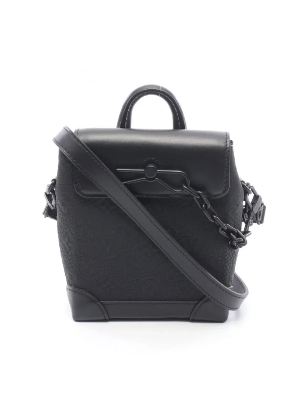 Louis Vuitton Shoulder Bag Nano Steamer Monogram Taurillon Noir Leather